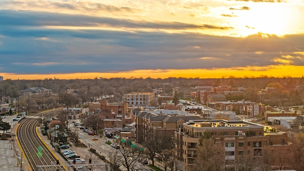 Aerial View of Glen Ellyn, IL